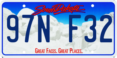 SD license plate 97NF32