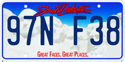 SD license plate 97NF38
