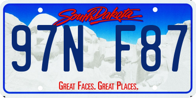 SD license plate 97NF87