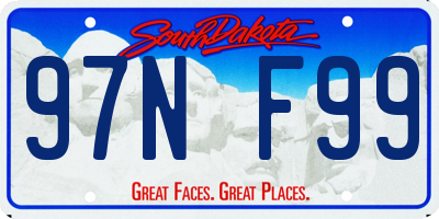SD license plate 97NF99