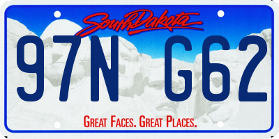 SD license plate 97NG62