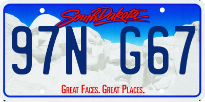 SD license plate 97NG67