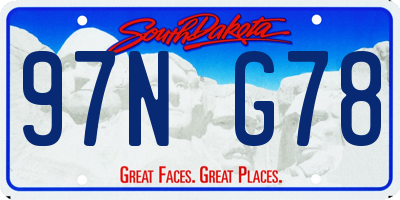 SD license plate 97NG78