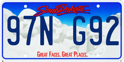 SD license plate 97NG92