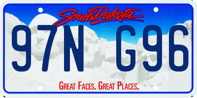 SD license plate 97NG96