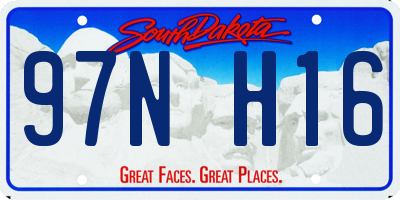 SD license plate 97NH16