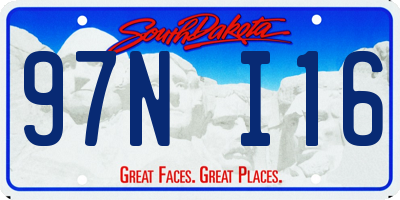 SD license plate 97NI16