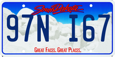 SD license plate 97NI67