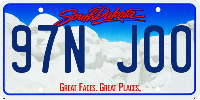 SD license plate 97NJ00