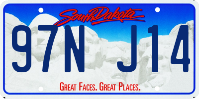 SD license plate 97NJ14