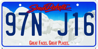 SD license plate 97NJ16