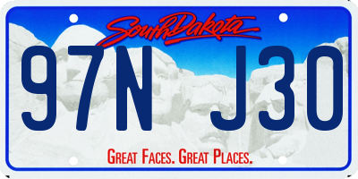 SD license plate 97NJ30