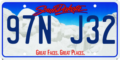 SD license plate 97NJ32