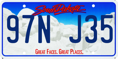 SD license plate 97NJ35