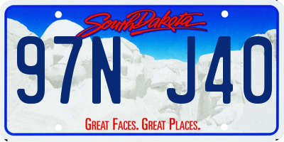 SD license plate 97NJ40