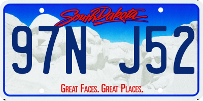 SD license plate 97NJ52