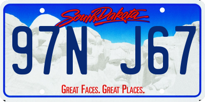 SD license plate 97NJ67