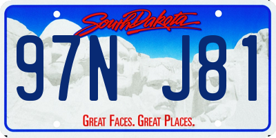 SD license plate 97NJ81