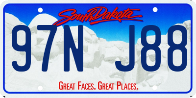 SD license plate 97NJ88