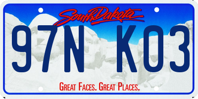 SD license plate 97NK03
