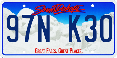 SD license plate 97NK30