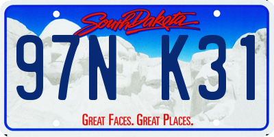SD license plate 97NK31