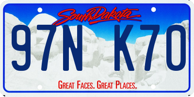 SD license plate 97NK70