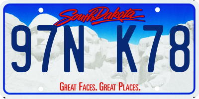 SD license plate 97NK78