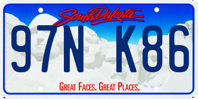 SD license plate 97NK86