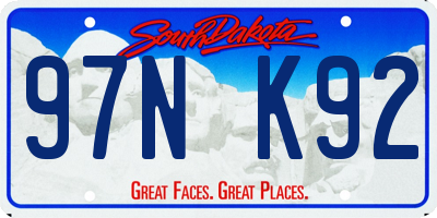 SD license plate 97NK92