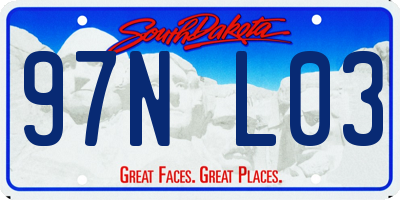 SD license plate 97NL03