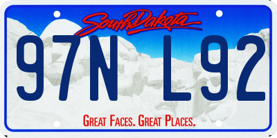 SD license plate 97NL92