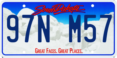 SD license plate 97NM57