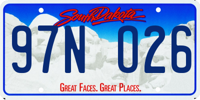 SD license plate 97NO26