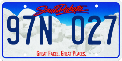 SD license plate 97NO27