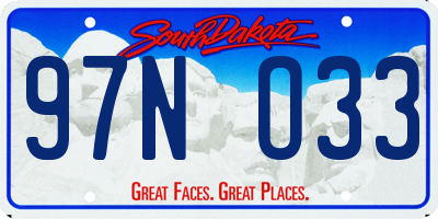 SD license plate 97NO33