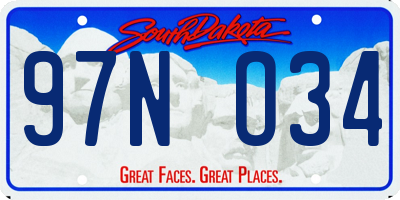 SD license plate 97NO34