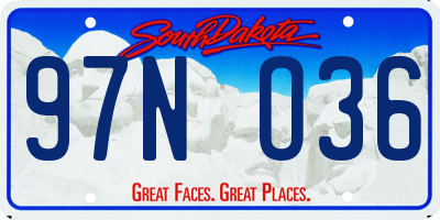 SD license plate 97NO36