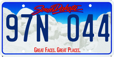 SD license plate 97NO44