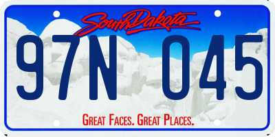 SD license plate 97NO45