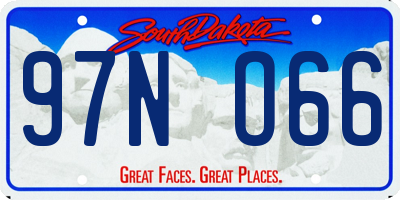SD license plate 97NO66