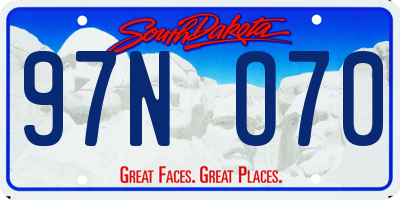 SD license plate 97NO70