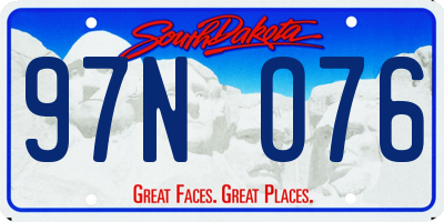 SD license plate 97NO76