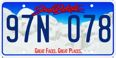 SD license plate 97NO78