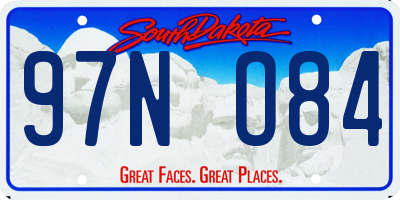 SD license plate 97NO84