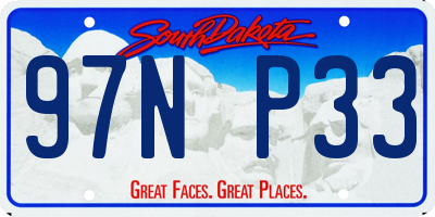 SD license plate 97NP33