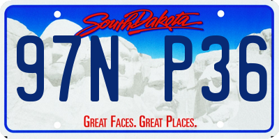 SD license plate 97NP36