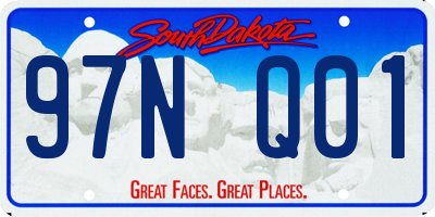 SD license plate 97NQ01