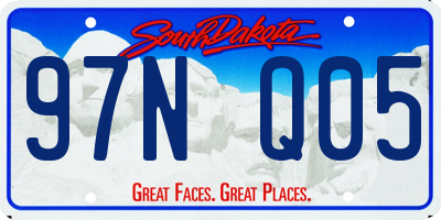 SD license plate 97NQ05