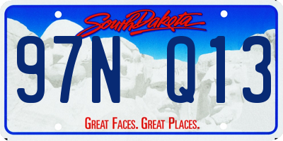 SD license plate 97NQ13